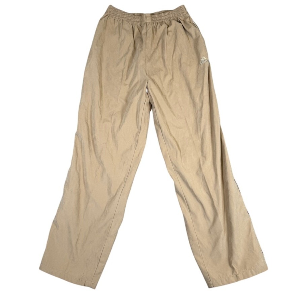 Adidas Vintage Track Pants Tan Khaki Elastic Waist Straight Leg Mens Large